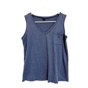 2/$15 SHEIN Blue V-Neck Sleeveless Pocket Tank Top Size M